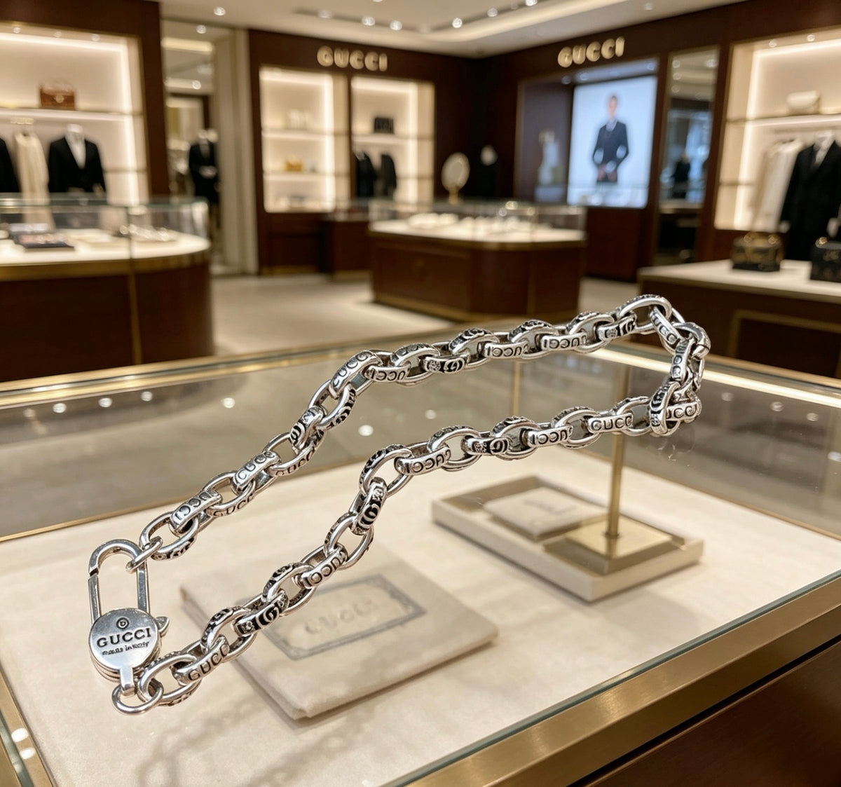 Gucci Anger Forest Interlocking G Antiqued Chain Bracelet - album image 4