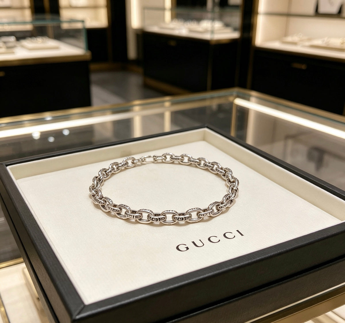 Gucci Anger Forest Interlocking G Antiqued Chain Bracelet - album image 1