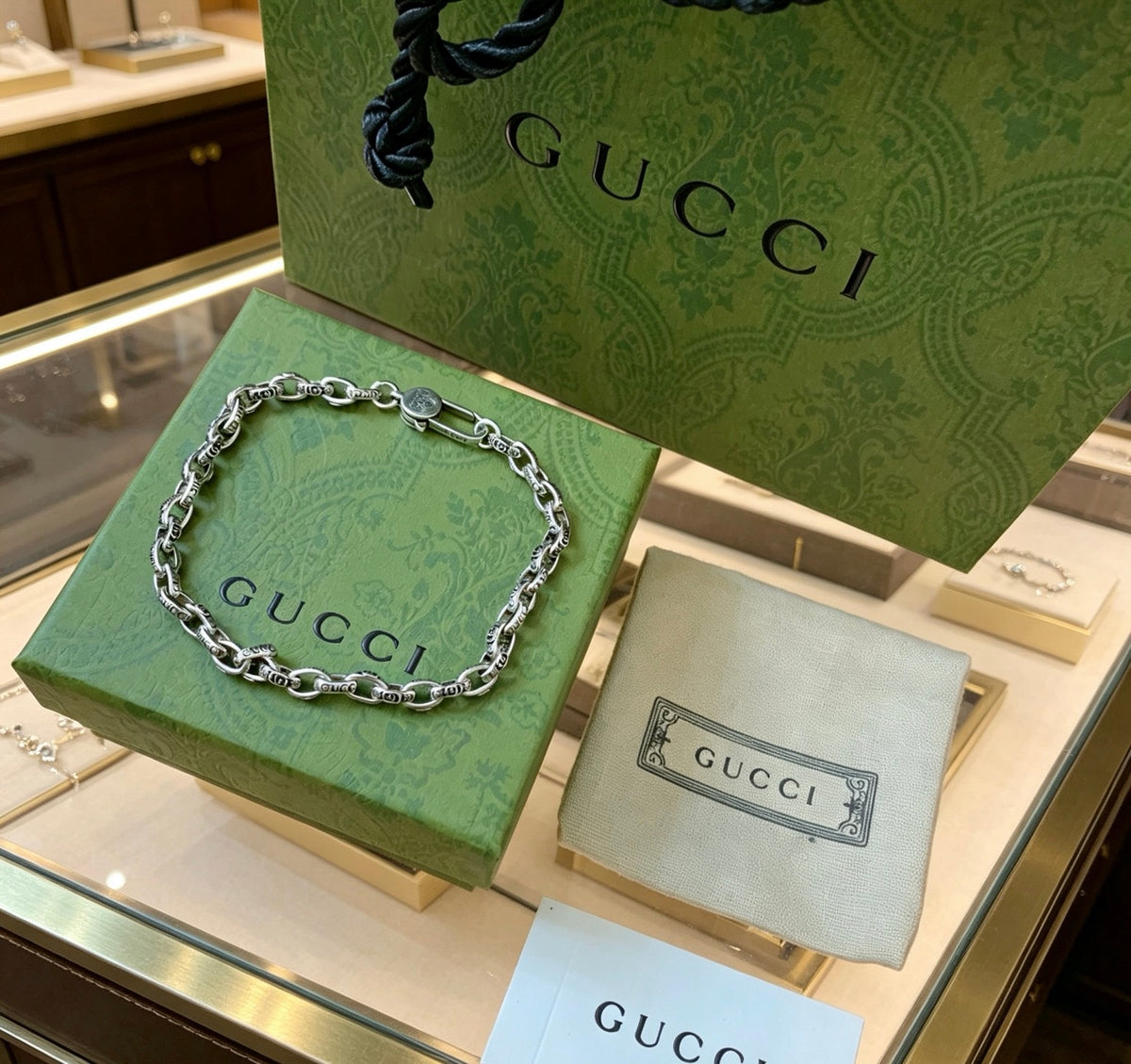 Gucci Anger Forest Interlocking G Antiqued Chain Bracelet - album image 9