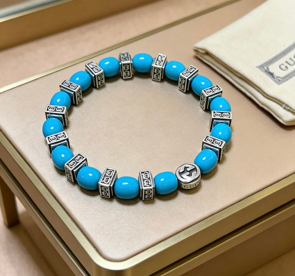 Gucci Anger Forest Interlocking G Stone Bead Antiqued Bracelet - album image 2