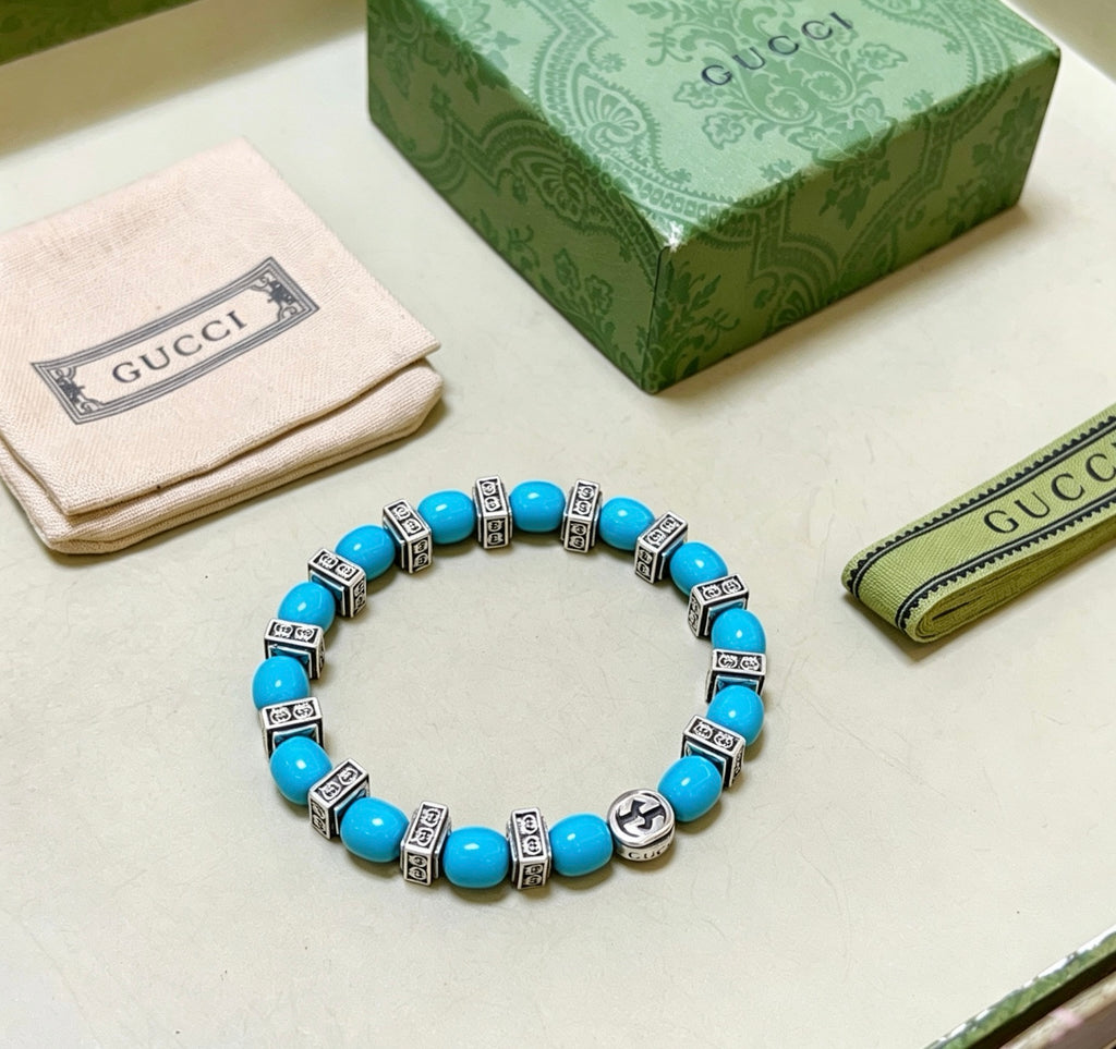 Gucci Anger Forest Interlocking G Stone Bead Antiqued Bracelet - album image 5