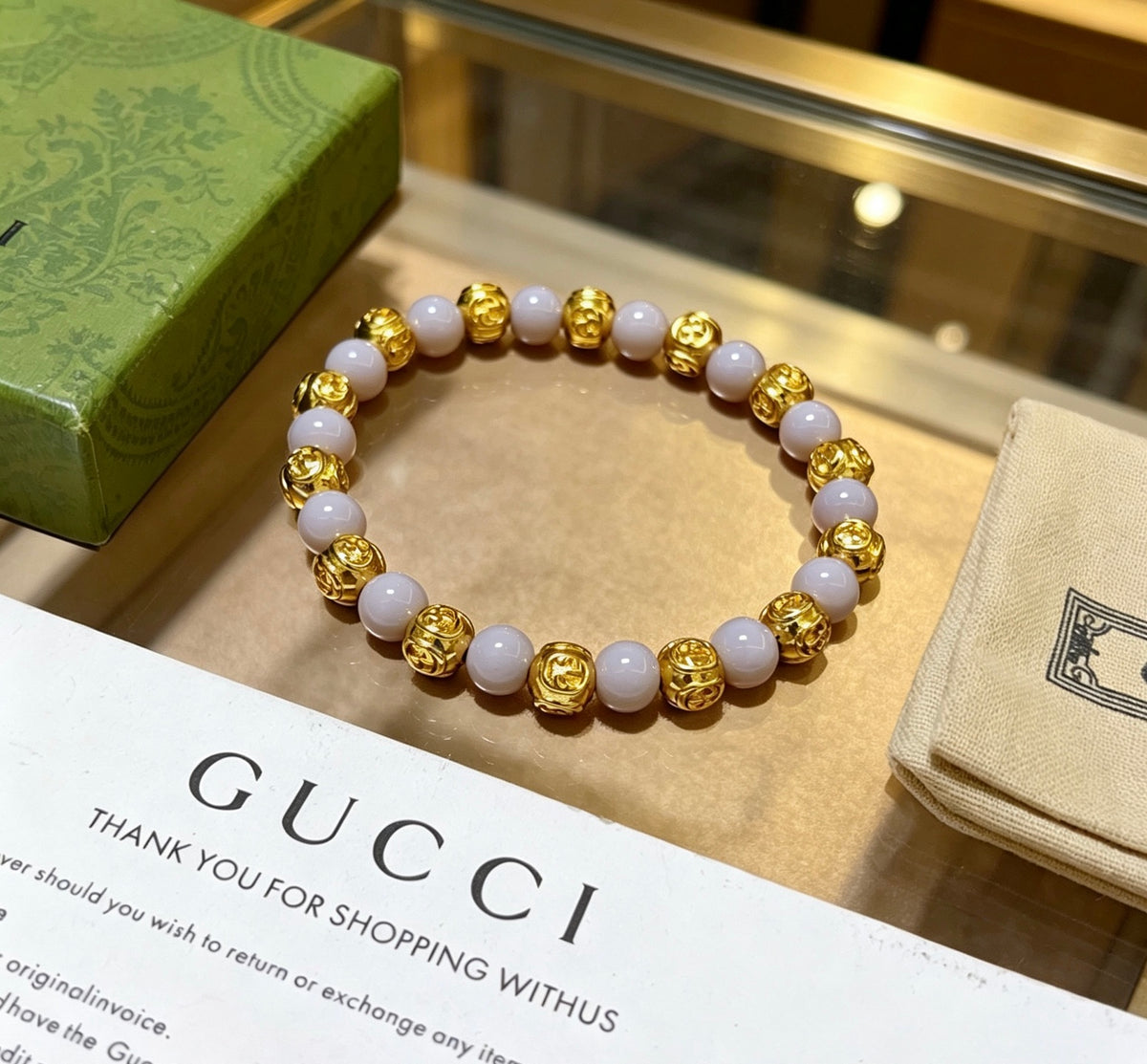 Gucci Anger Forest Interlocking G Gray Agate Agate Dragon Antiqued Bracelet - album image 5