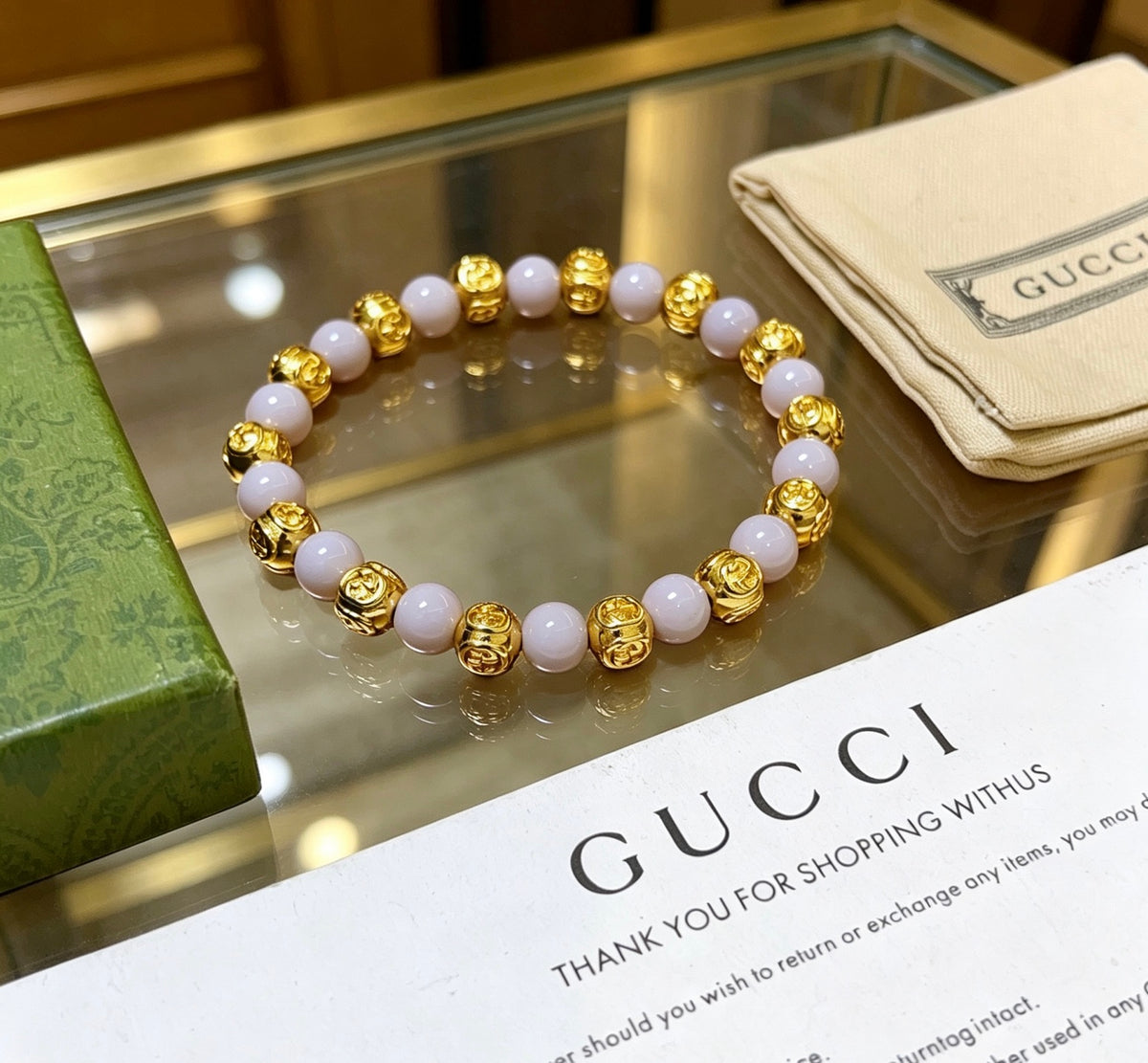 Gucci Anger Forest Interlocking G Gray Agate Agate Dragon Antiqued Bracelet - album image 8