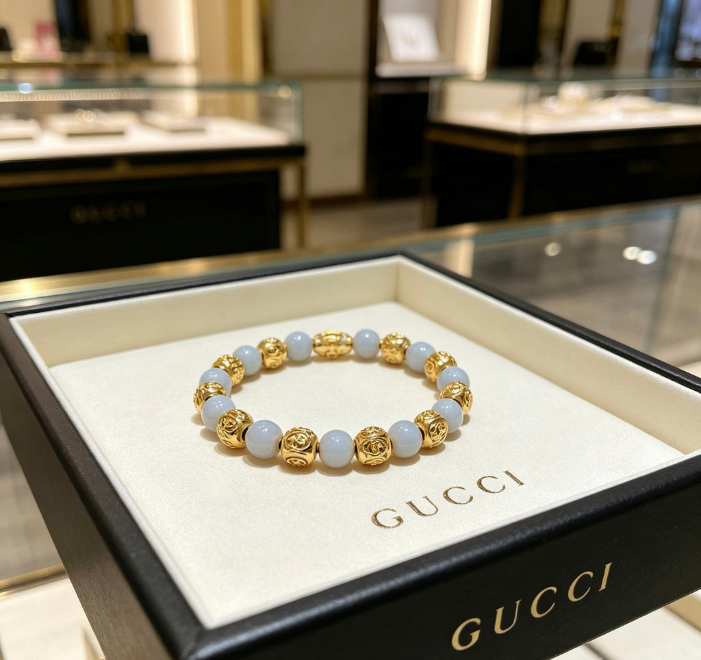 Gucci Anger Forest Interlocking G Gray Agate Agate Dragon Antiqued Bracelet - album image 1