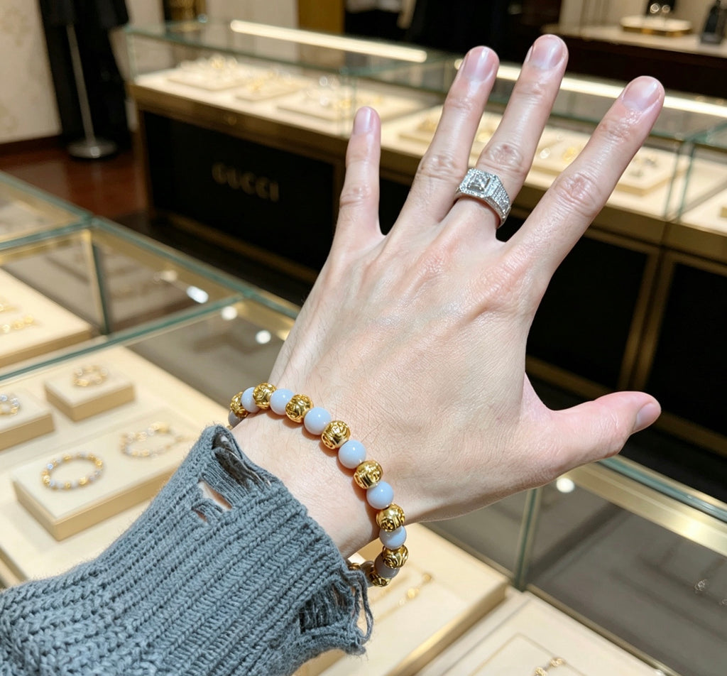 Gucci Anger Forest Interlocking G Gray Agate Agate Dragon Antiqued Bracelet - album image 3