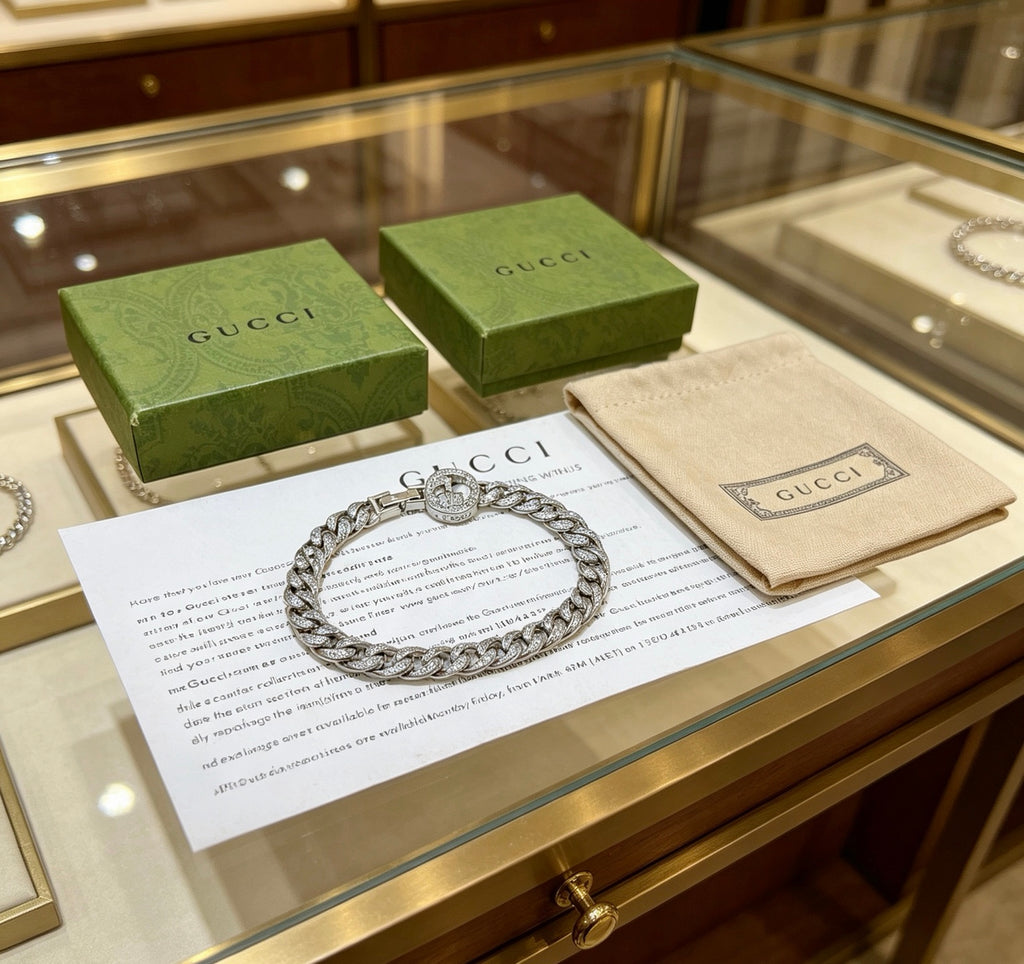 Gucci Crystal Accent Cuban Link Bracelet - album image 9