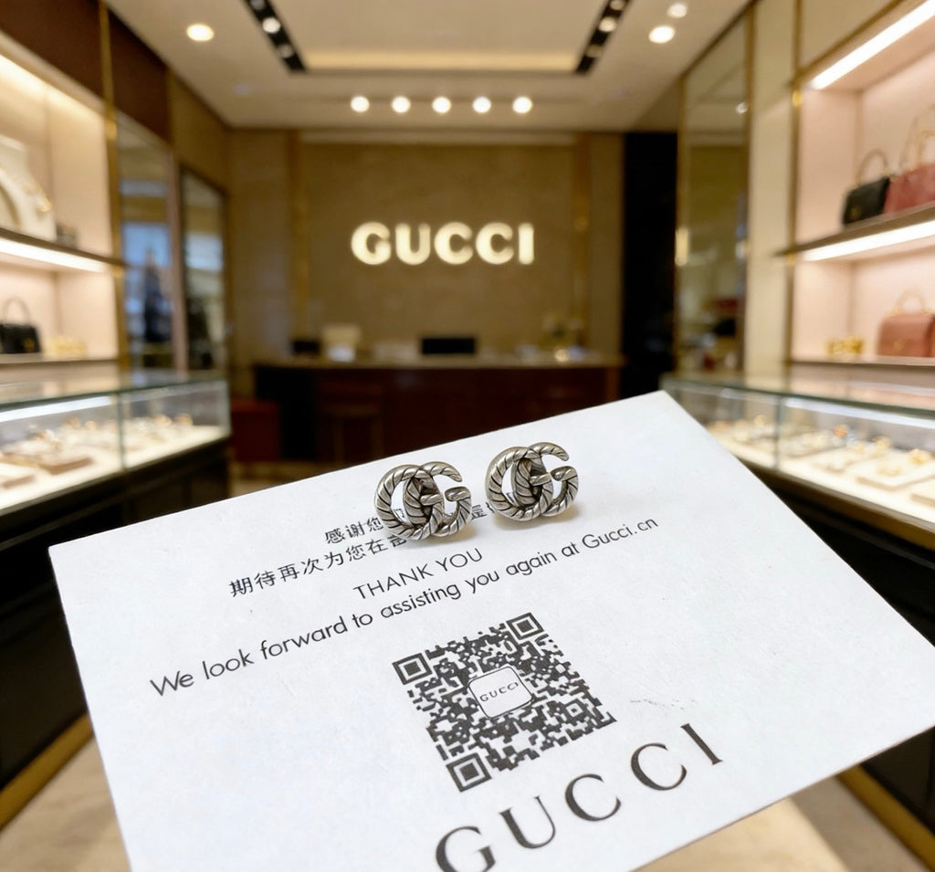 Gucci Anger Forest Interlocking G Antiqued Stud Earrings - album image 9