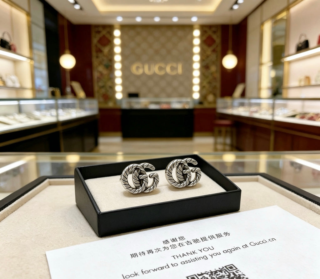 Gucci Anger Forest Interlocking G Antiqued Stud Earrings - album image 4