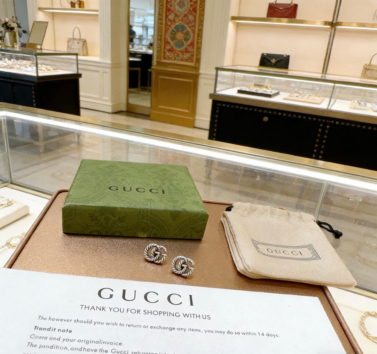 Gucci Anger Forest Interlocking G Antiqued Stud Earrings - album image 7