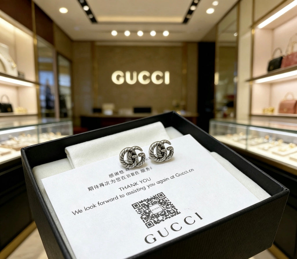 Gucci Anger Forest Interlocking G Antiqued Stud Earrings - album image 3
