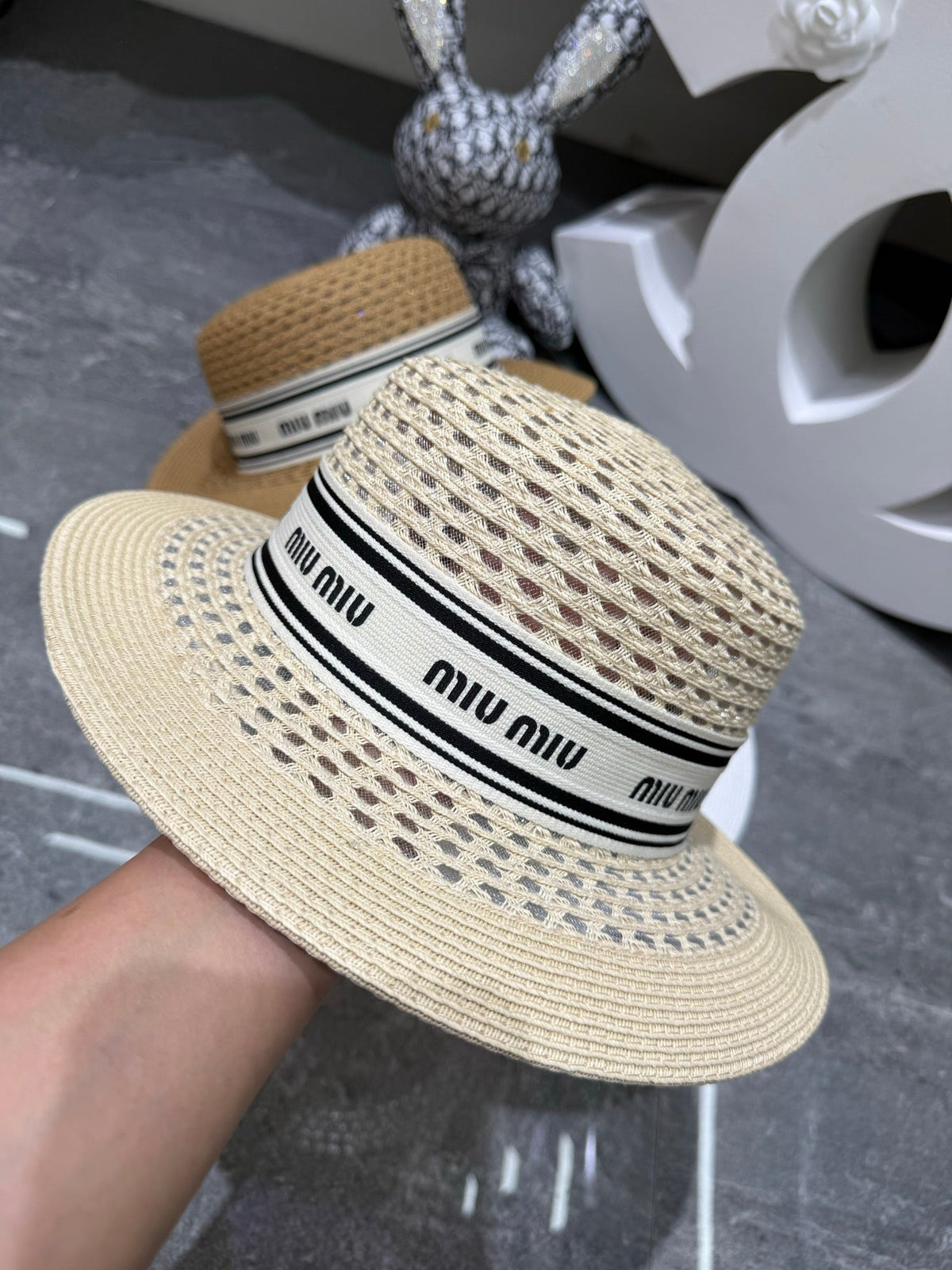 Miu Miu Woven Open Knit Hat - image 9
