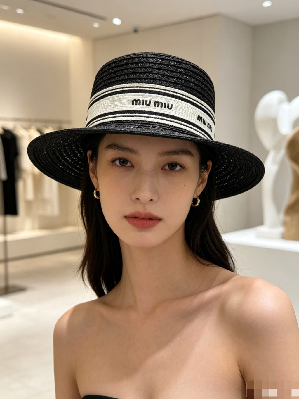 Miu Miu Woven Open Knit Hat - image 2