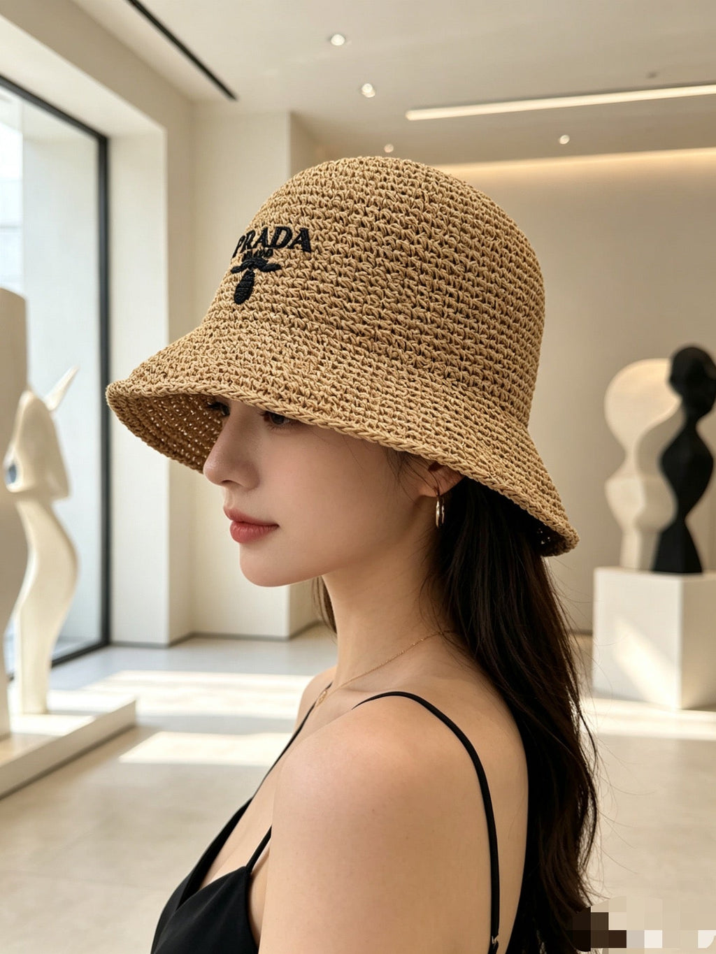 Prada Woven Open Knit Bucket Hat - image 6