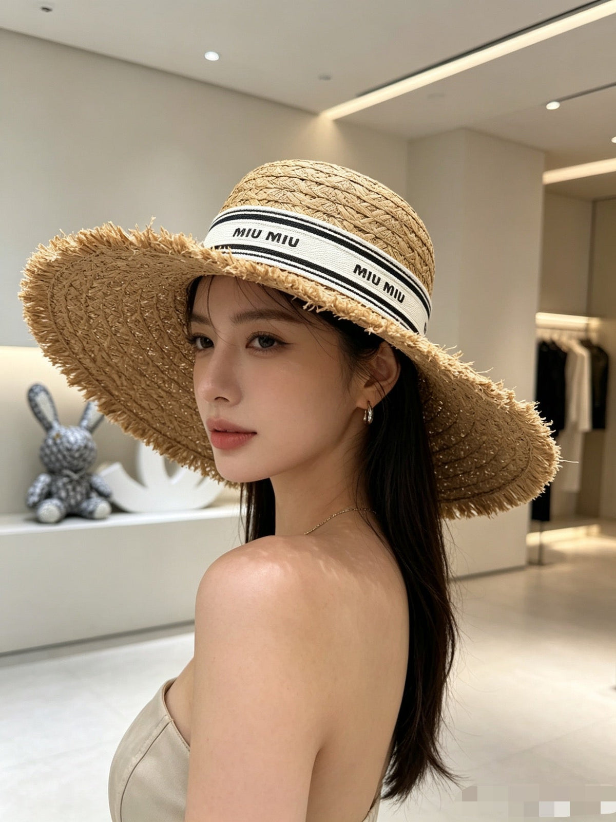 Miu Miu Woven Open Knit Bucket Hat - image 2