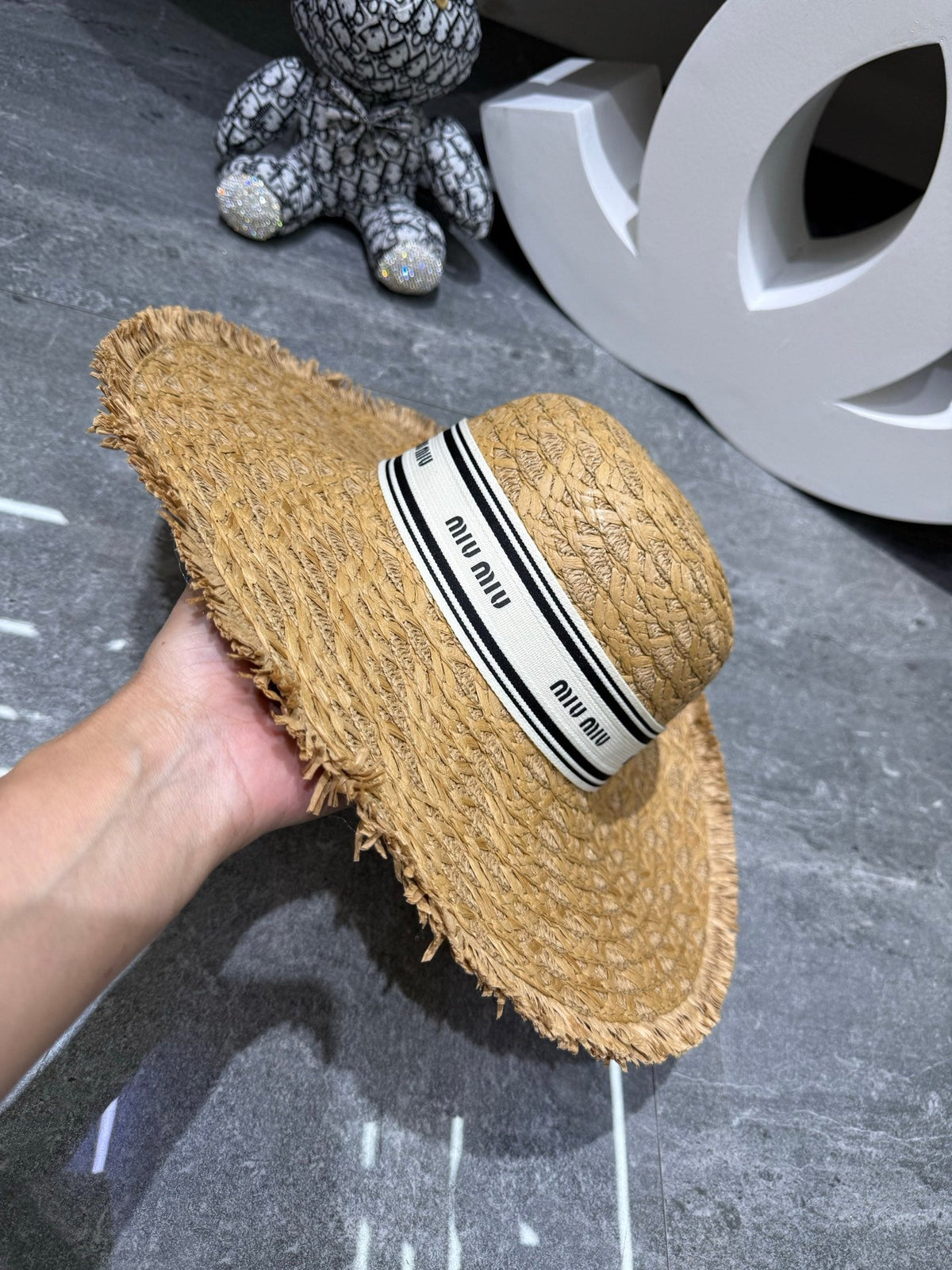 Miu Miu Woven Open Knit Bucket Hat - image 4