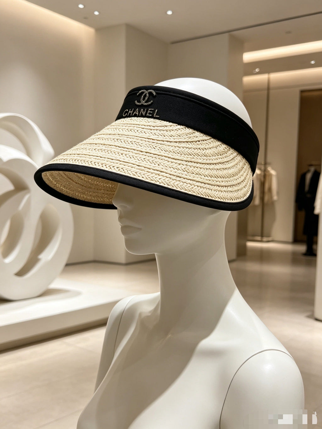 Chanel Woven Open Knit Visor - image 2