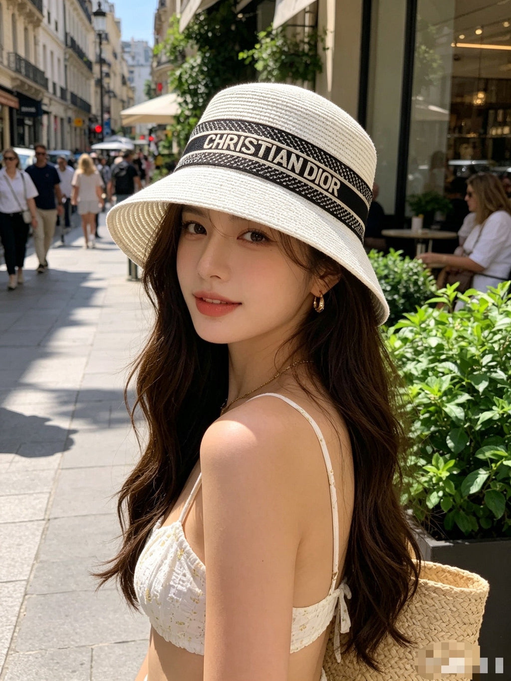 Dior Woven Open Knit Bucket Hat - image 5