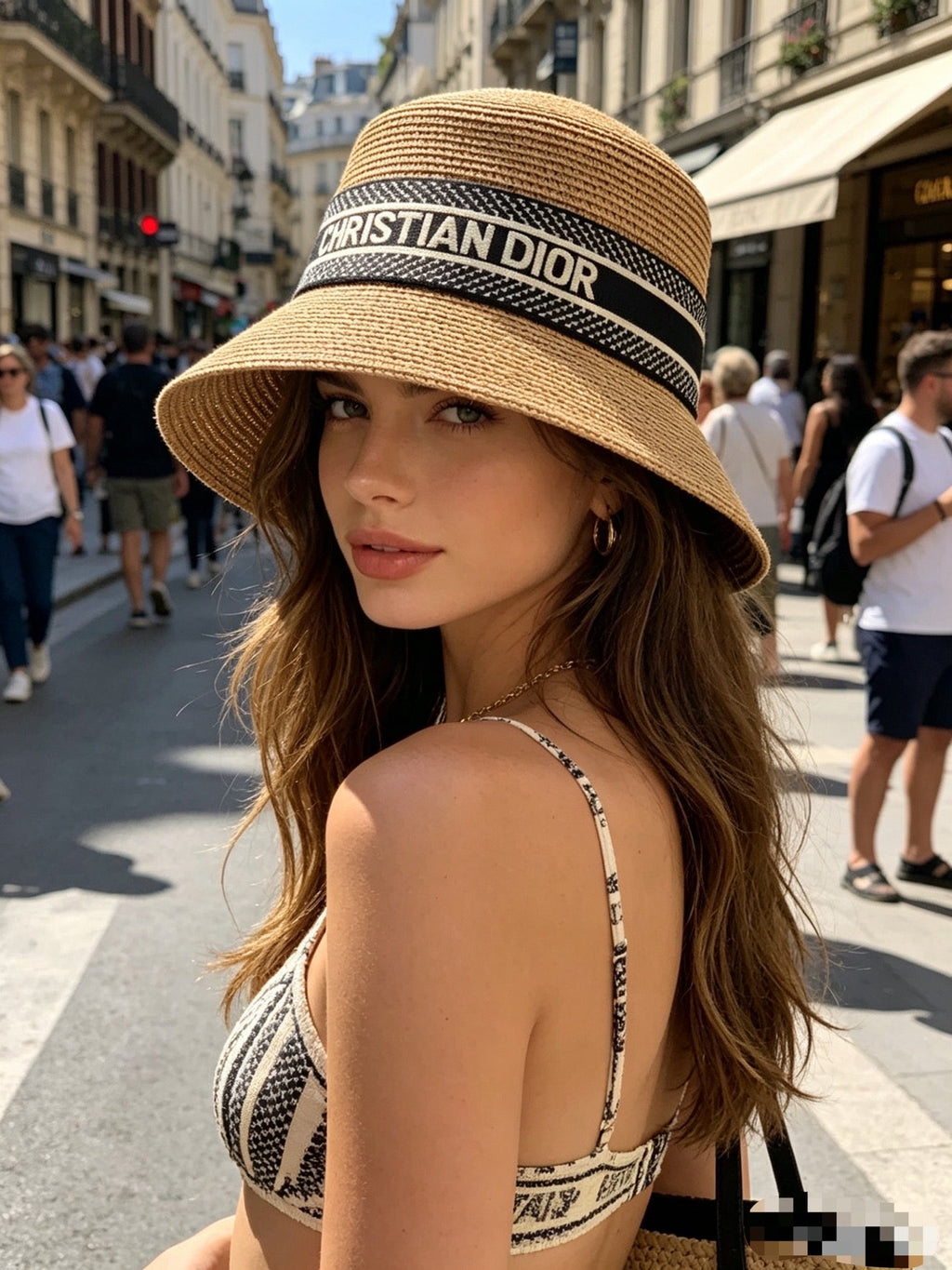 Dior Woven Open Knit Bucket Hat - image 4