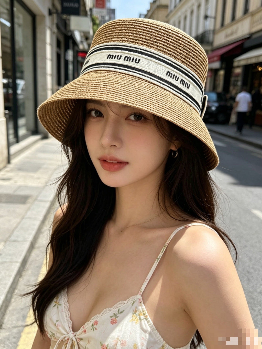 Miu Miu Woven Open Knit Bucket Hat - image 3