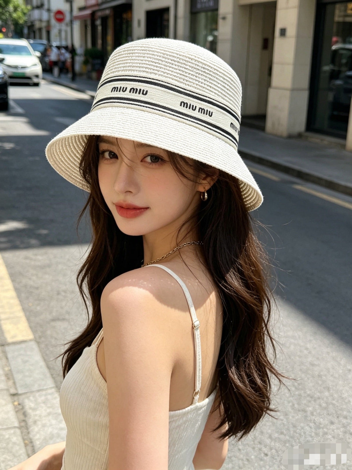 Miu Miu Woven Open Knit Bucket Hat - image 8