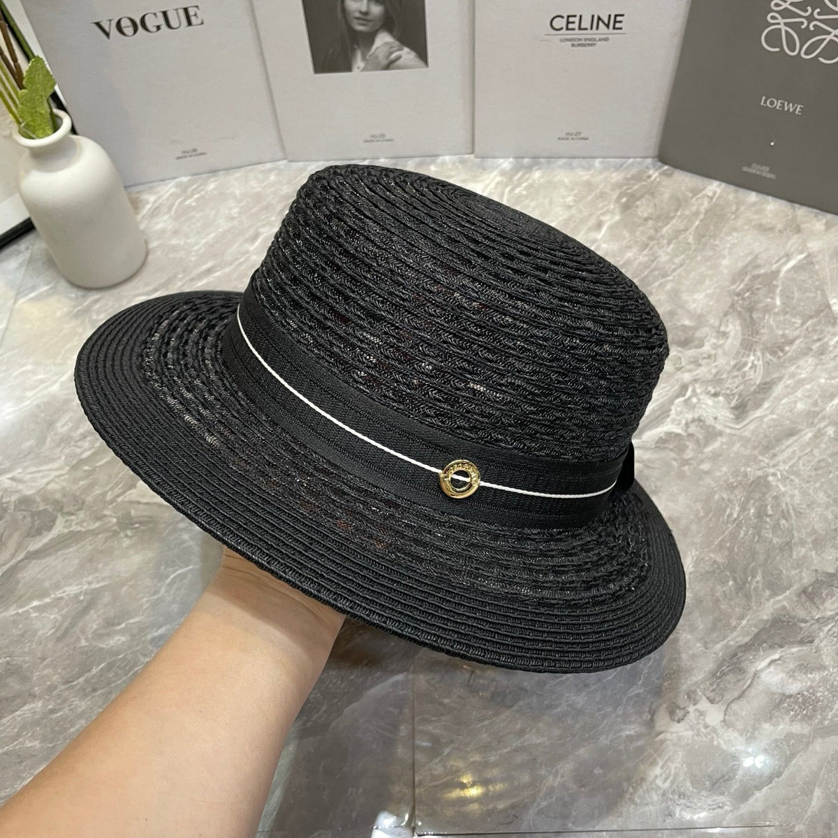 Open Knit Straw Hat - image 12
