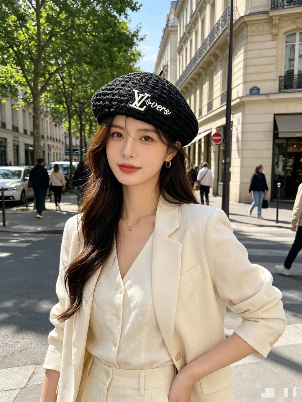 Woven Open Knit Beret - image 4