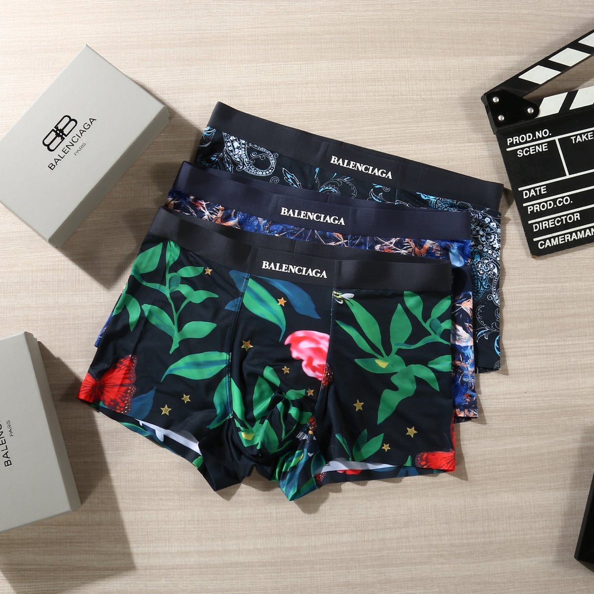 Balenciaga dark floral print boxer briefs - view 1