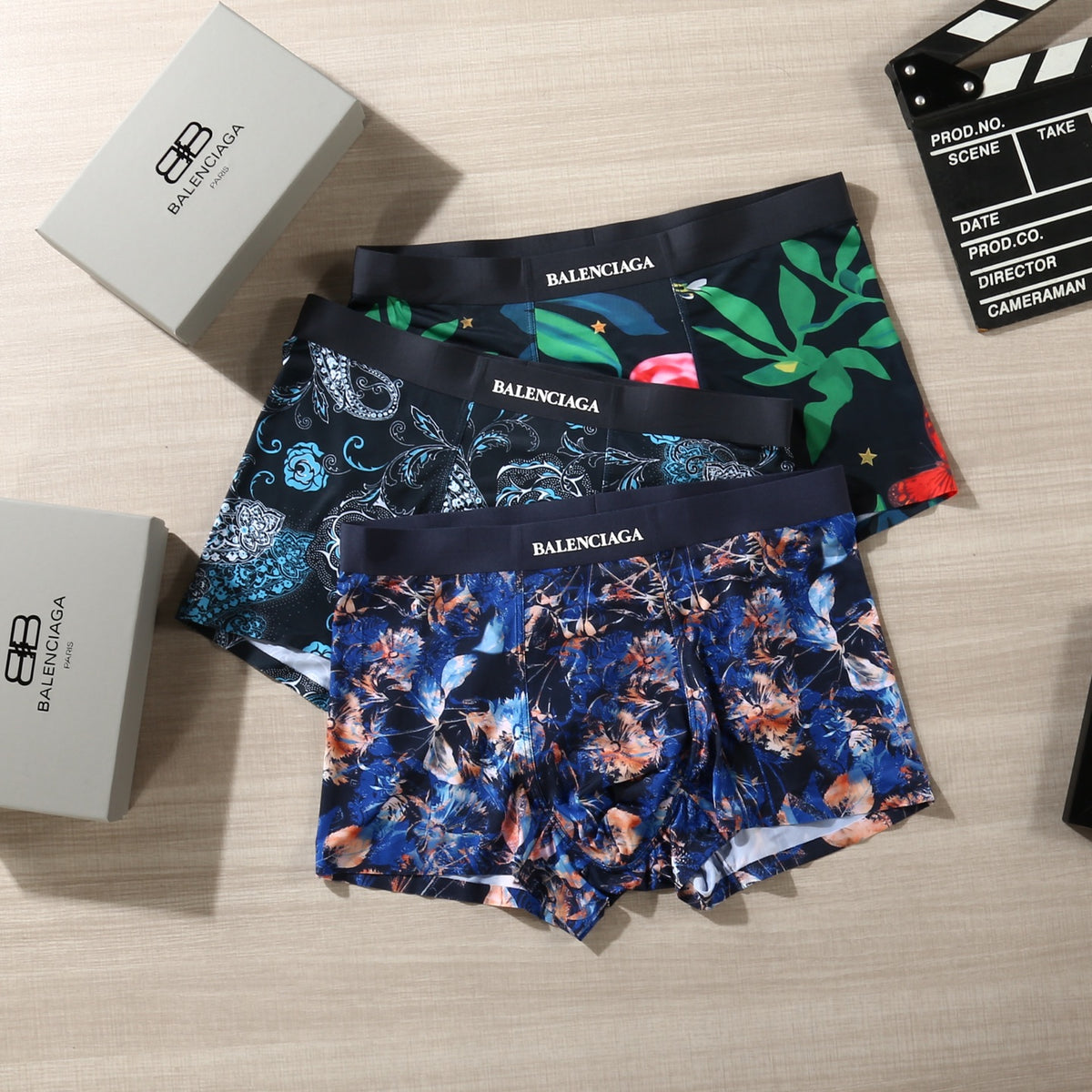 Balenciaga dark floral print boxer briefs - view 3