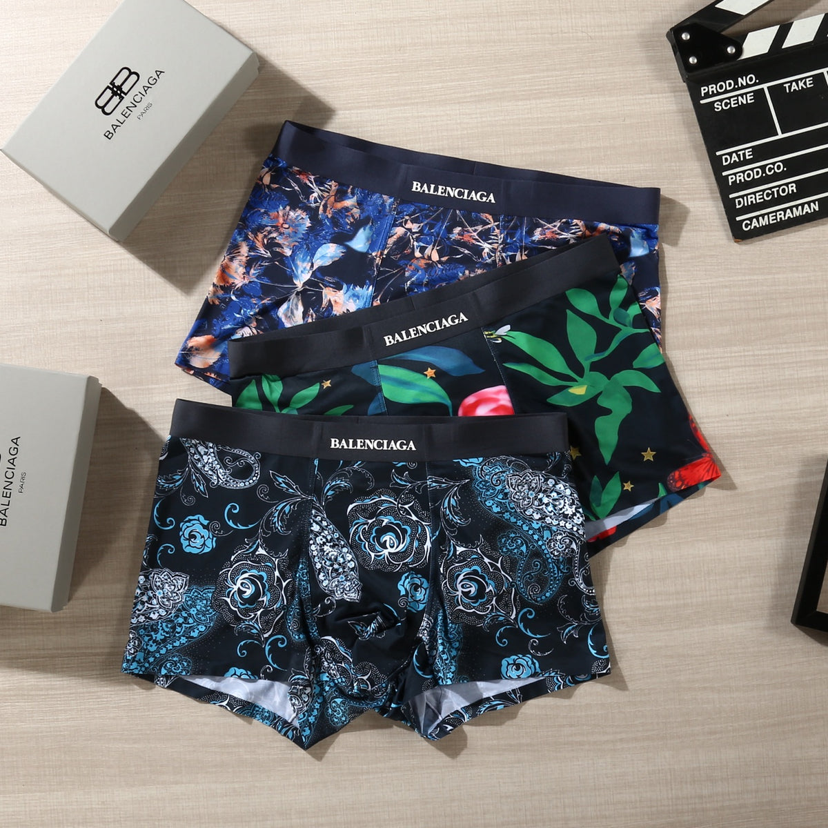 Balenciaga dark floral print boxer briefs - view 4