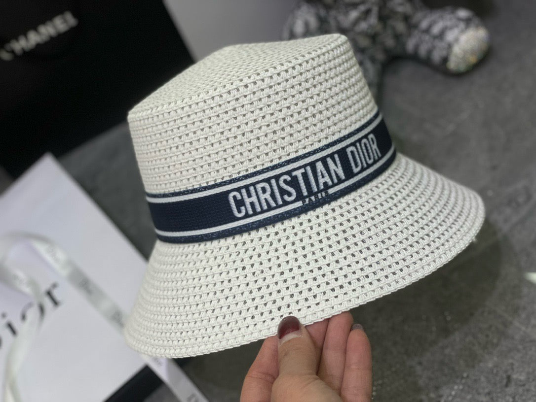 Dior Woven Open Knit Bucket Hat - image 8