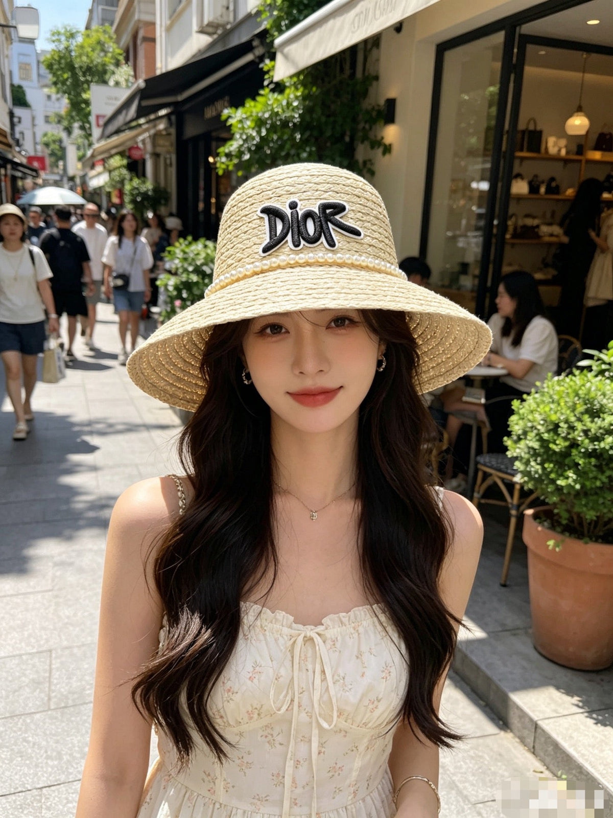 Dior Woven Open Knit Bucket Hat - image 3