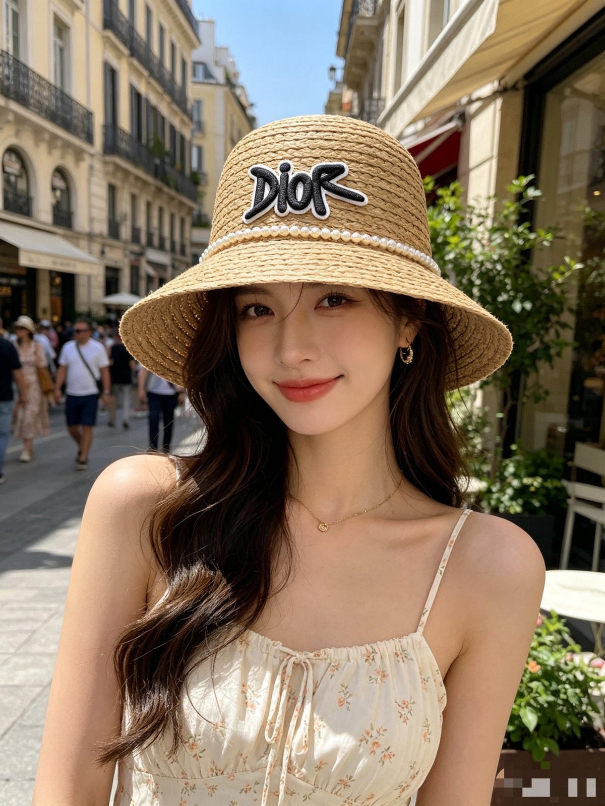 Dior Woven Open Knit Bucket Hat - image 2
