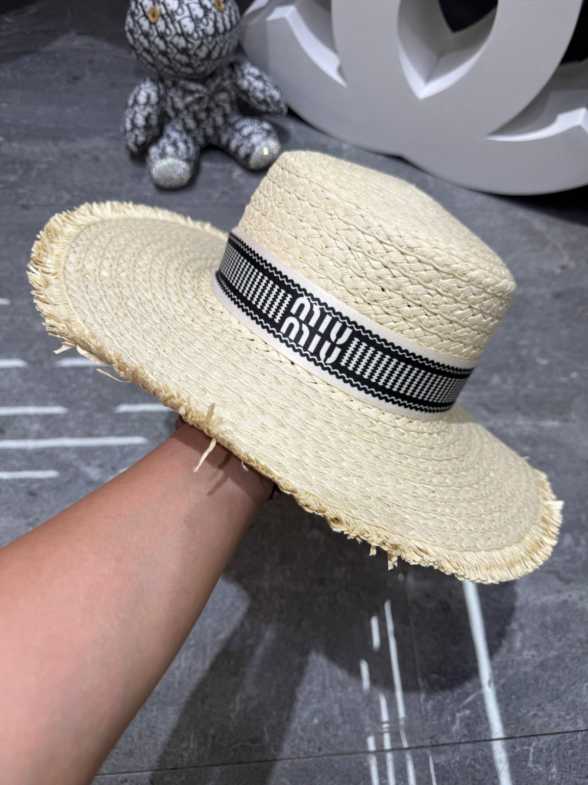 Miu Miu Woven Open Knit Hat - image 7