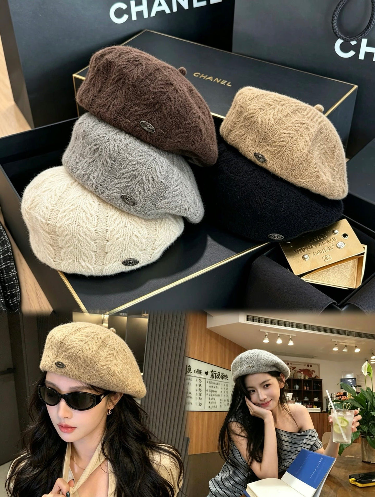Chanel Cable Knit Beret - image 9