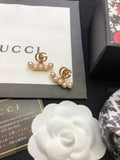 Gucci Gold-Tone GG and Flower Stud Earrings - album image 1