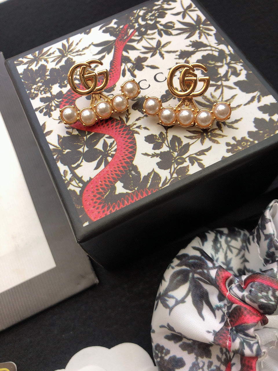 Gucci Gold-Tone GG and Flower Stud Earrings - album image 2