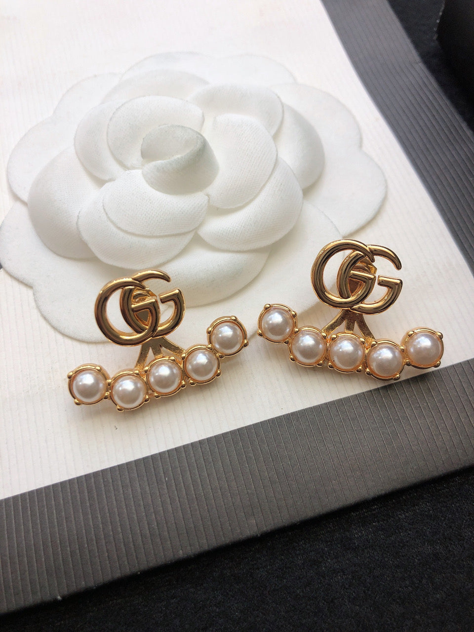 Gucci Gold-Tone GG and Flower Stud Earrings - album image 3