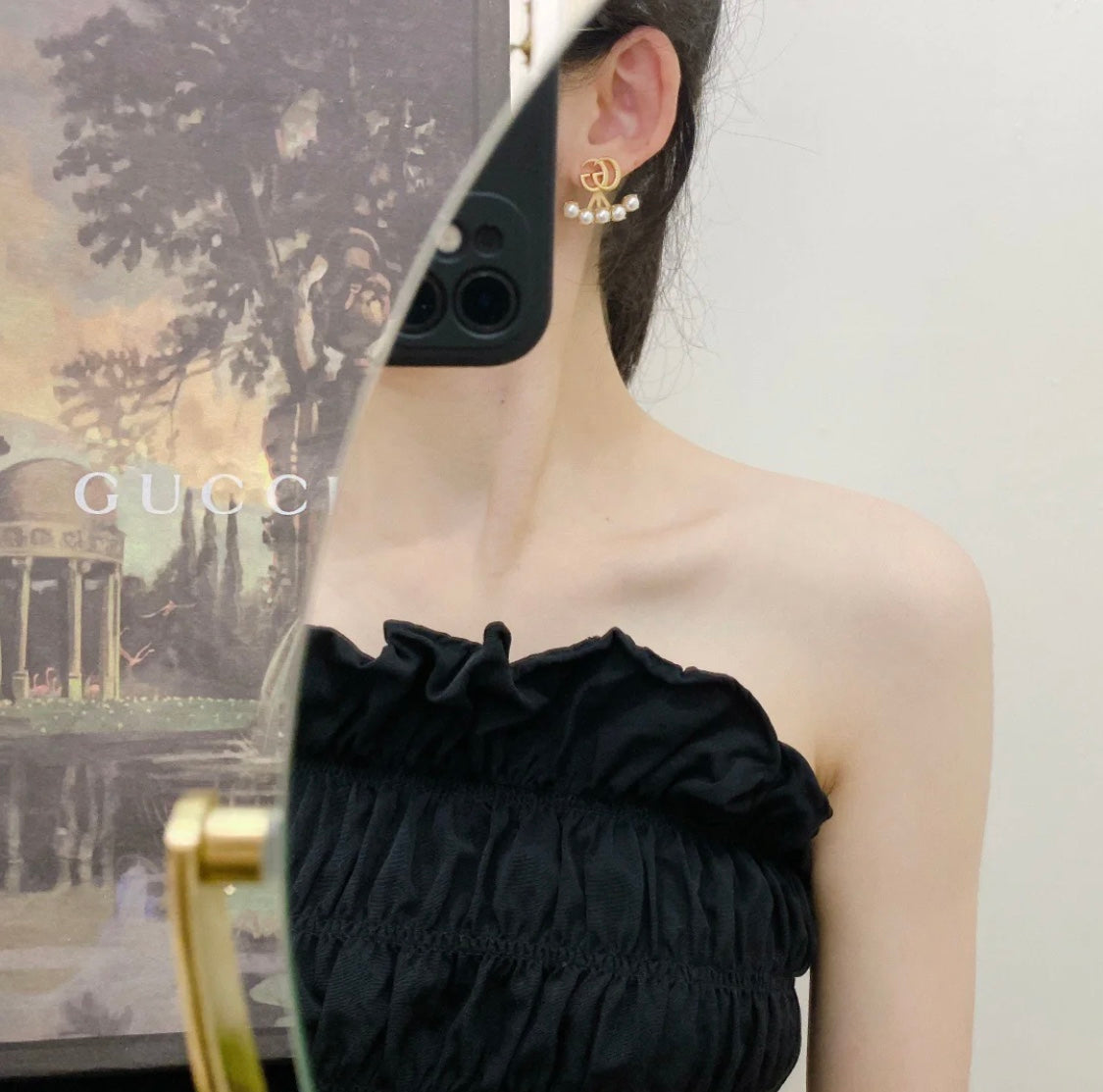 Gucci Gold-Tone GG and Flower Stud Earrings - album image 9