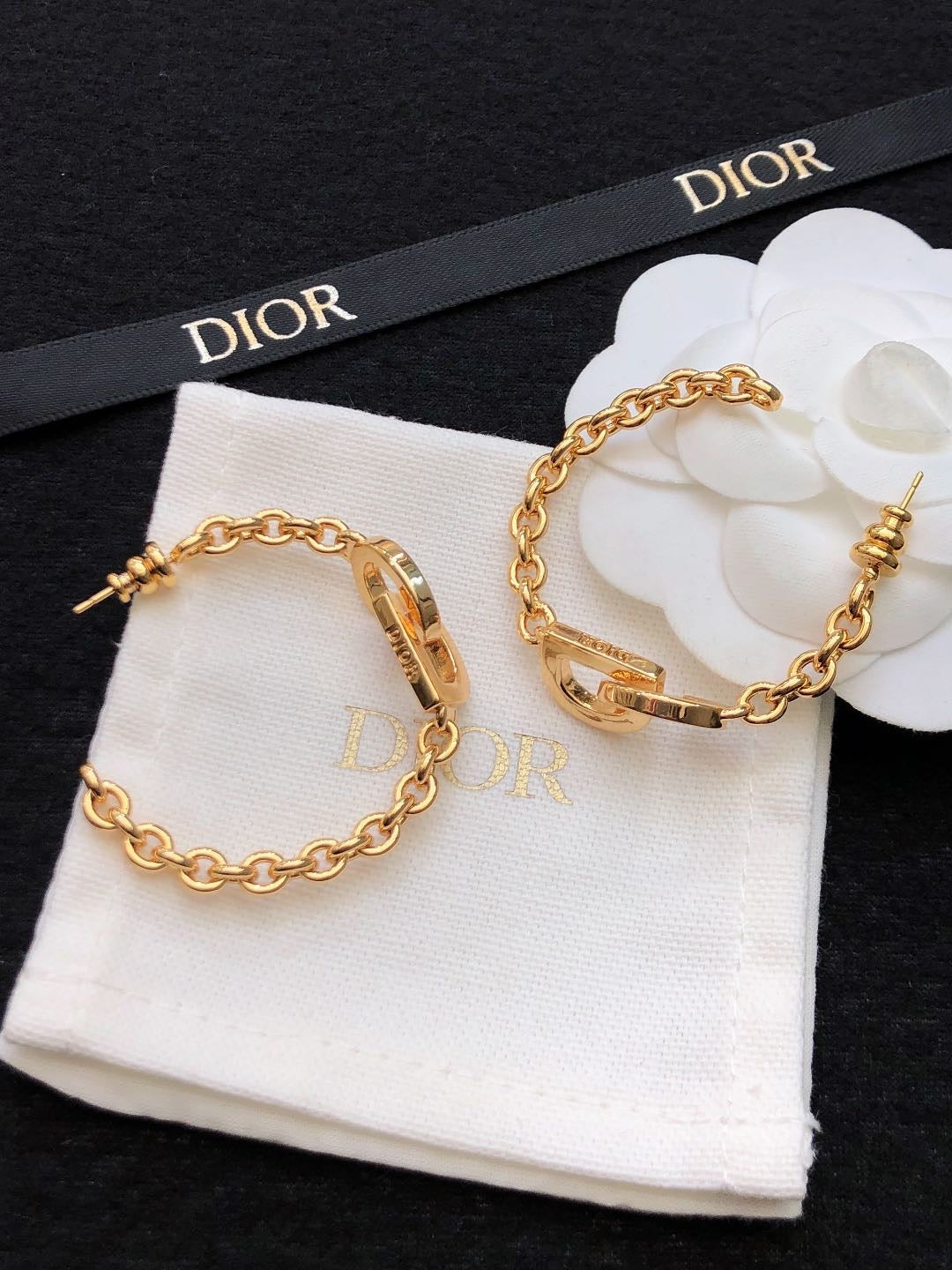 Dior Pearl-Look Beaded Hoop Earrings - product image 7