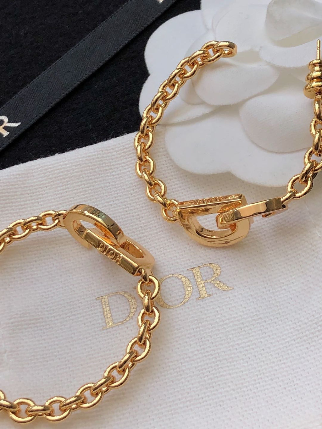 Dior Pearl-Look Beaded Hoop Earrings - product image 8