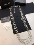 Chanel Camellia Woven Pearl Triple-Layer Braided Necklace - album image 1