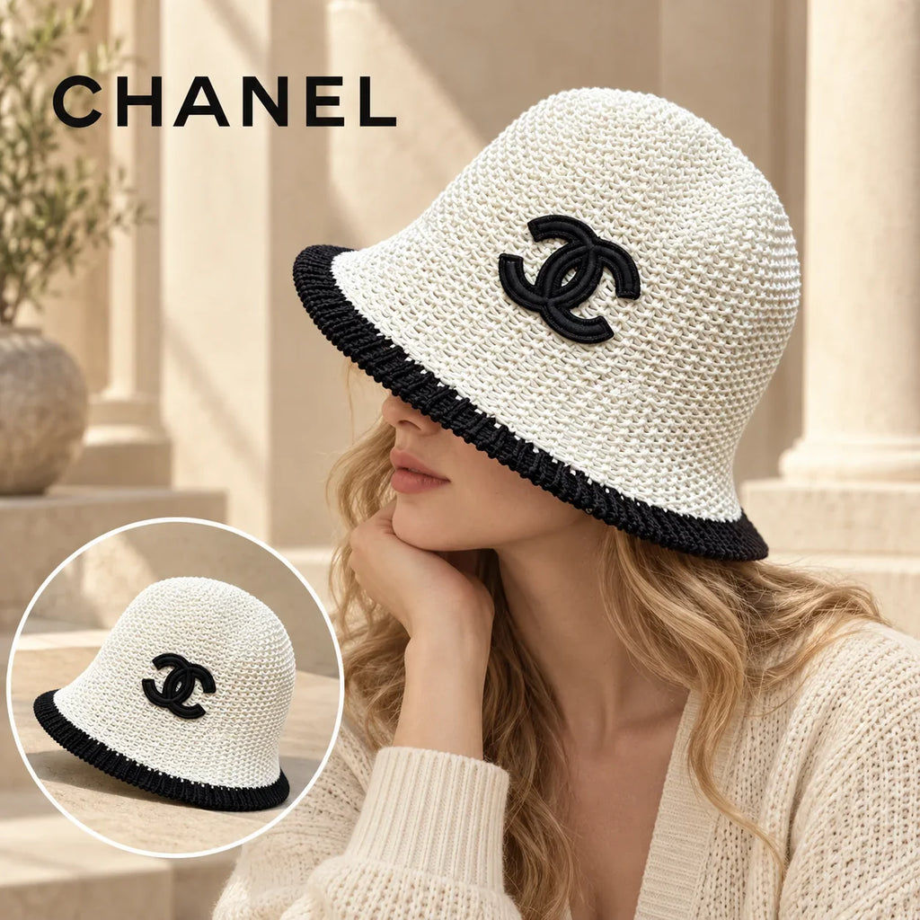 Miu Miu Miu Miu Bucket Hat worn by a Western model with product detail inset