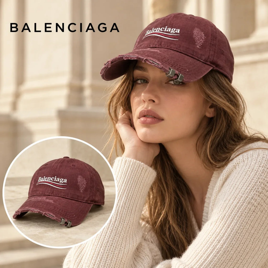 Moncler Moncler Baseball Cap worn by a Western model with product detail inset