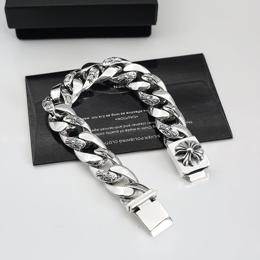 Chrome Hearts Heavy Curb Cross Clasp Bracelet - album image 2