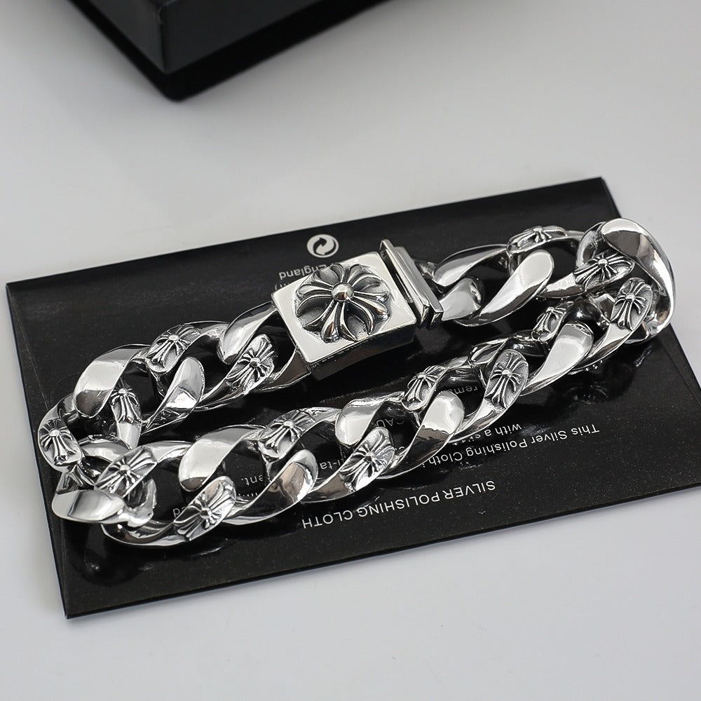 Chrome Hearts Heavy Curb Cross Clasp Bracelet - album image 4