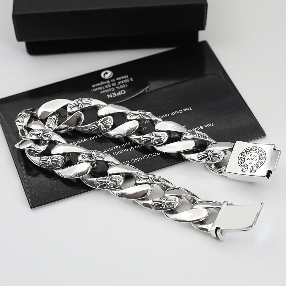 Chrome Hearts Heavy Curb Cross Clasp Bracelet - album image 3
