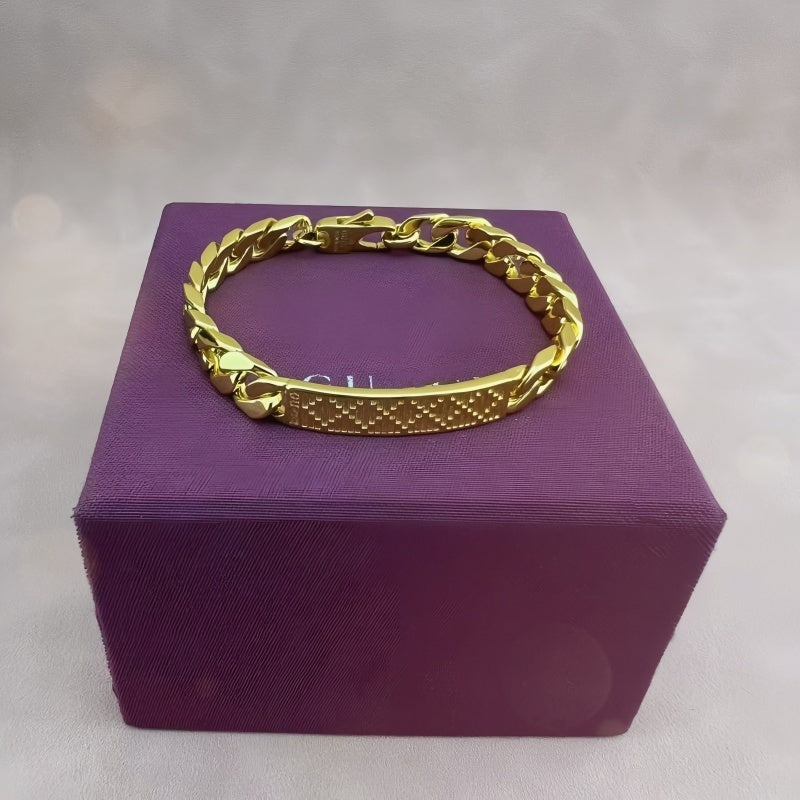 Gucci Silver-Tone Diamante Plaque Chain Bracelet - album image 3