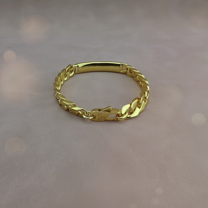 Gucci Silver-Tone Diamante Plaque Chain Bracelet - album image 5