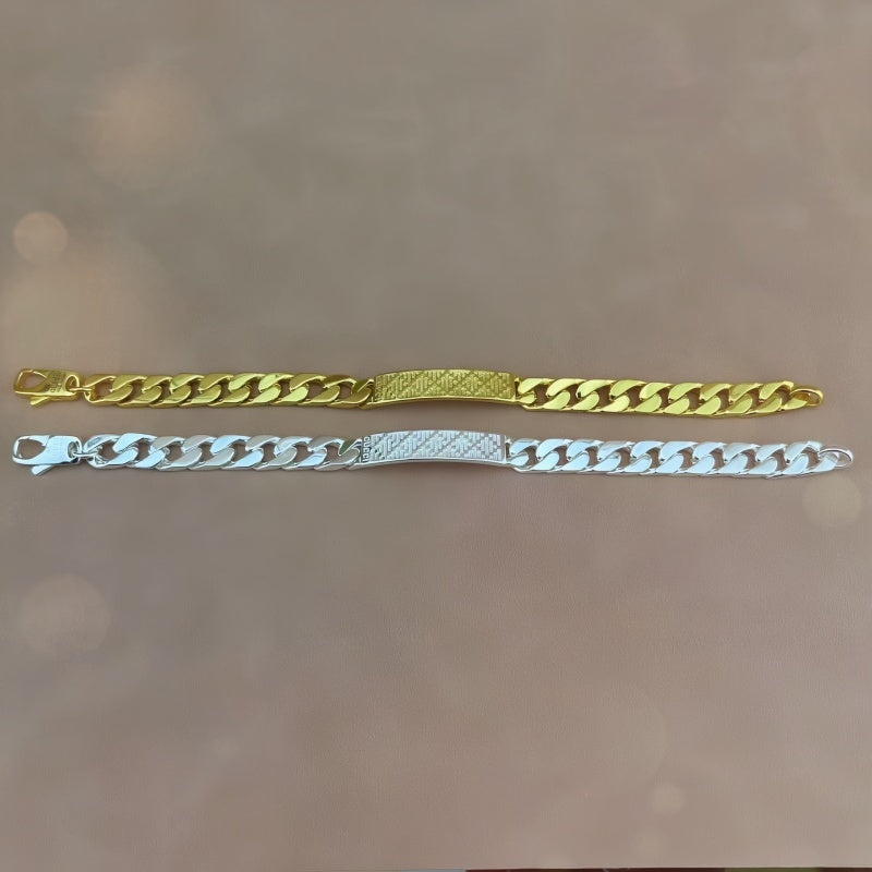 Gucci Silver-Tone Diamante Plaque Chain Bracelet - album image 6