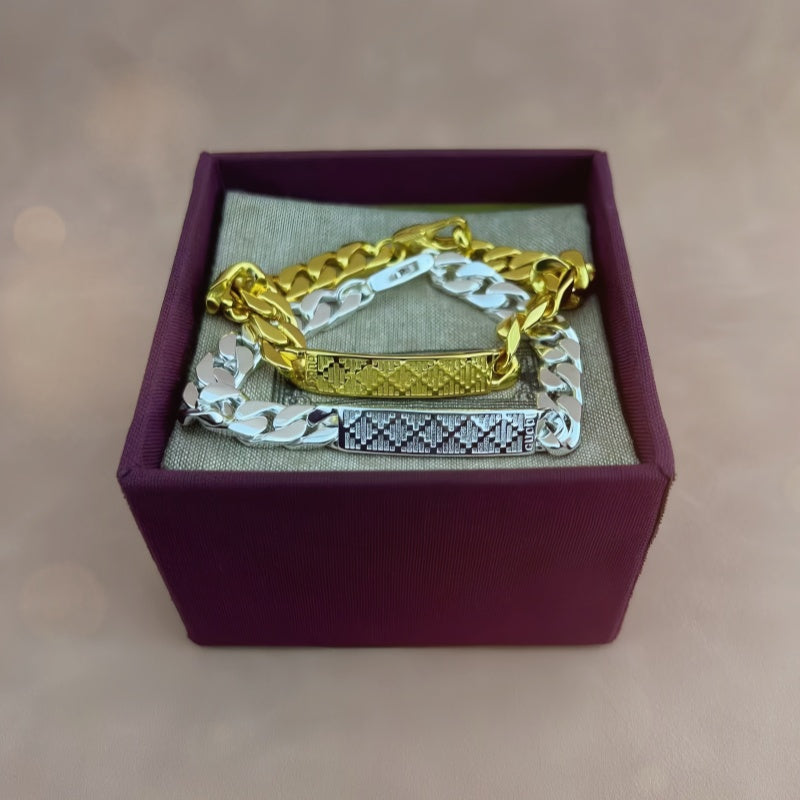 Gucci Silver-Tone Diamante Plaque Chain Bracelet - album image 7